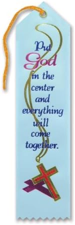 Пудрово-Синя Отметка от Религиозна Тъканната лента с изображение на Бог В Центъра - 1бр
